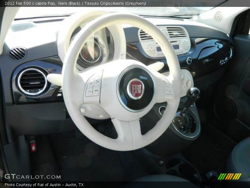 Nero (Black) / Tessuto Grigio/Avorio (Grey/Ivory) 2012 Fiat 500 c cabrio Pop