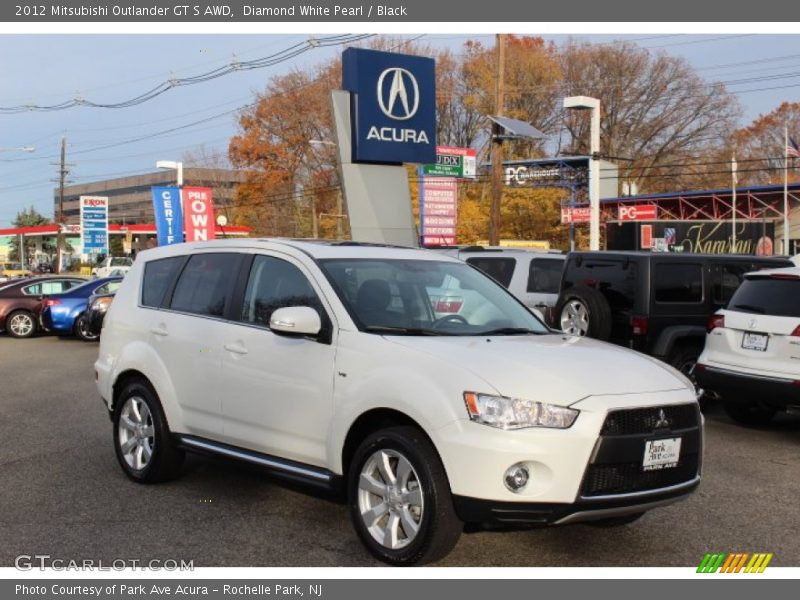 Diamond White Pearl / Black 2012 Mitsubishi Outlander GT S AWD