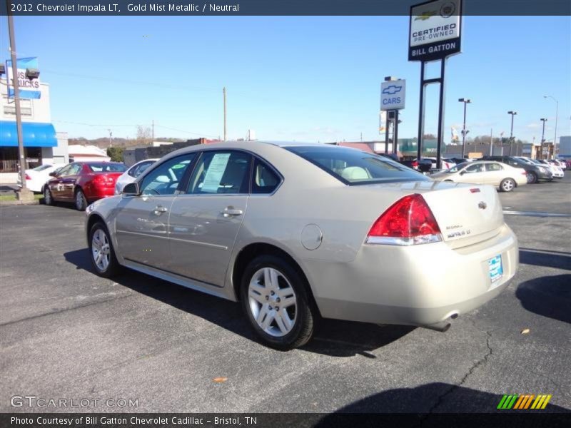 Gold Mist Metallic / Neutral 2012 Chevrolet Impala LT