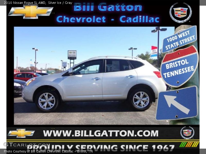 Silver Ice / Gray 2010 Nissan Rogue SL AWD