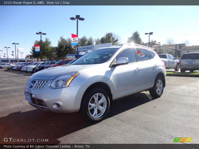 Silver Ice / Gray 2010 Nissan Rogue SL AWD