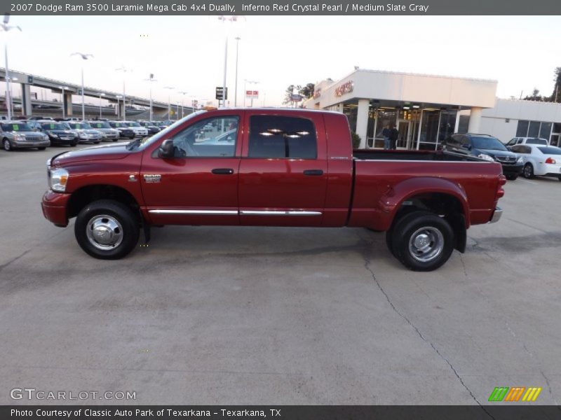  2007 Ram 3500 Laramie Mega Cab 4x4 Dually Inferno Red Crystal Pearl