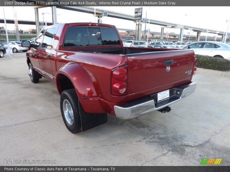 Inferno Red Crystal Pearl / Medium Slate Gray 2007 Dodge Ram 3500 Laramie Mega Cab 4x4 Dually
