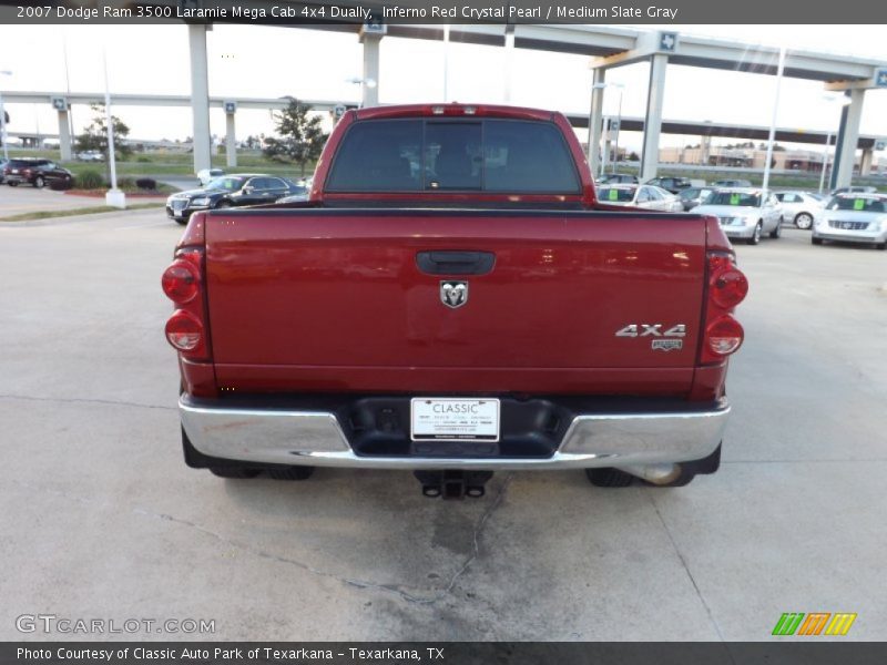 Inferno Red Crystal Pearl / Medium Slate Gray 2007 Dodge Ram 3500 Laramie Mega Cab 4x4 Dually