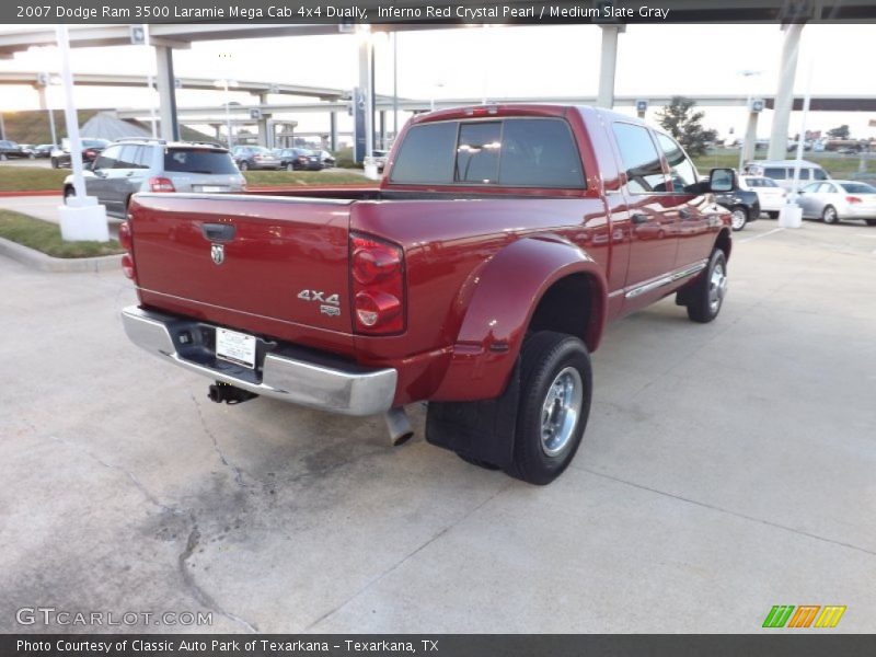 Inferno Red Crystal Pearl / Medium Slate Gray 2007 Dodge Ram 3500 Laramie Mega Cab 4x4 Dually