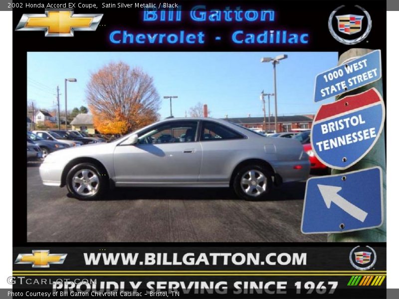 Satin Silver Metallic / Black 2002 Honda Accord EX Coupe