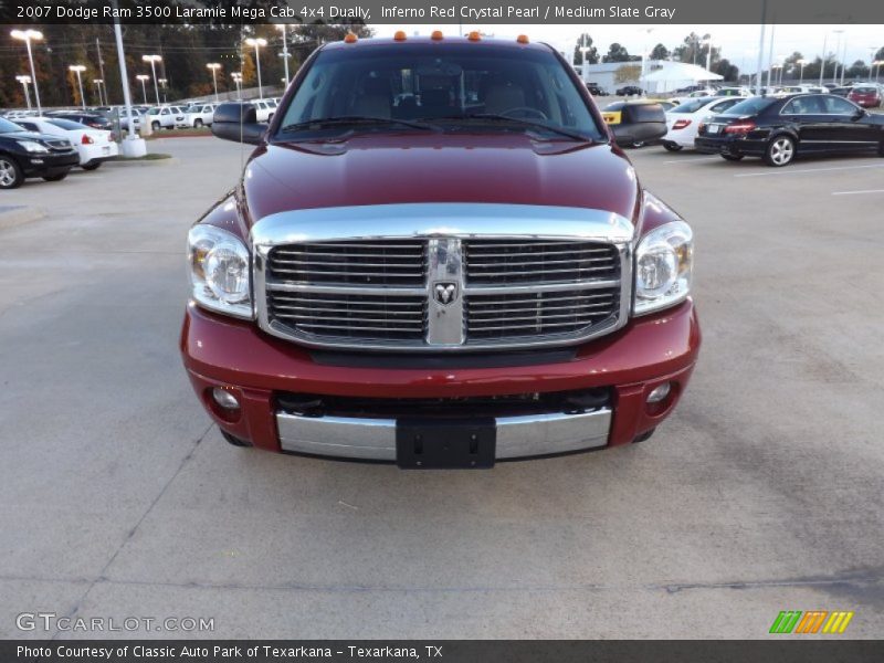 Inferno Red Crystal Pearl / Medium Slate Gray 2007 Dodge Ram 3500 Laramie Mega Cab 4x4 Dually