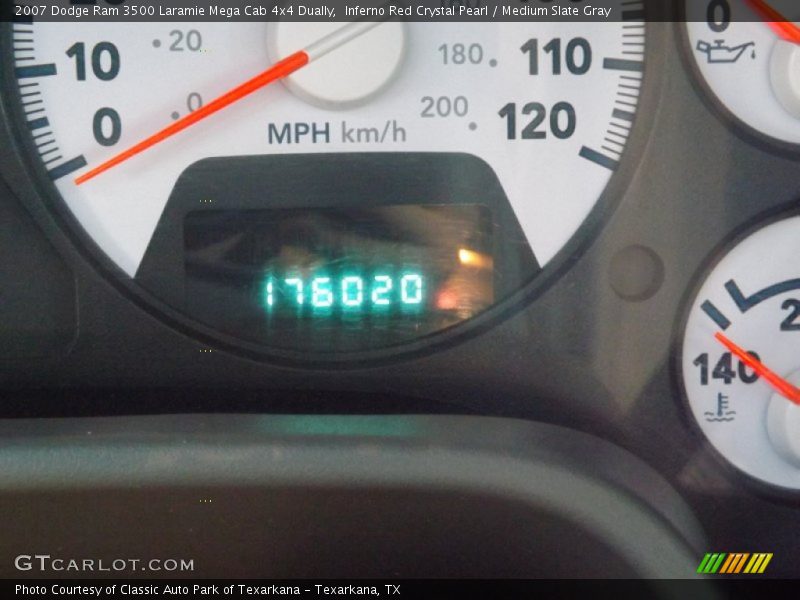 Inferno Red Crystal Pearl / Medium Slate Gray 2007 Dodge Ram 3500 Laramie Mega Cab 4x4 Dually