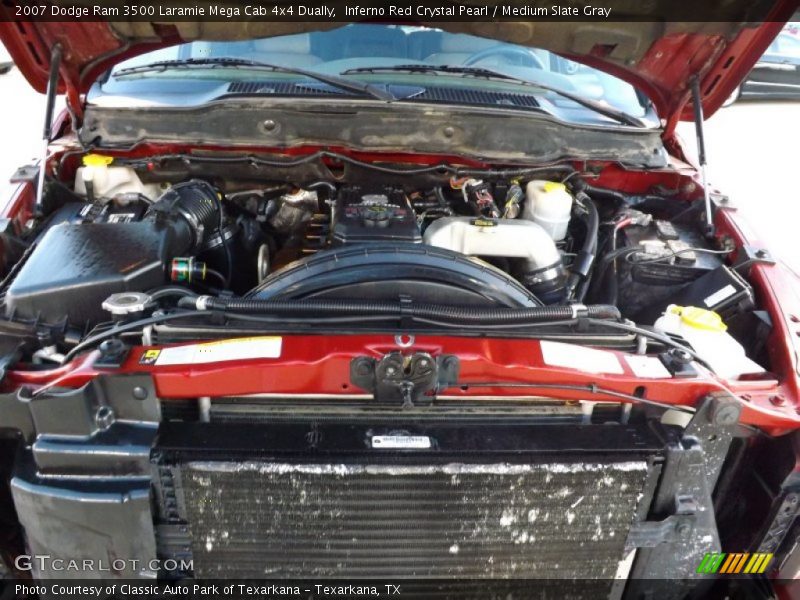 Inferno Red Crystal Pearl / Medium Slate Gray 2007 Dodge Ram 3500 Laramie Mega Cab 4x4 Dually