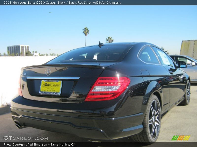 Black / Black/Red Stitch w/DINAMICA Inserts 2013 Mercedes-Benz C 250 Coupe
