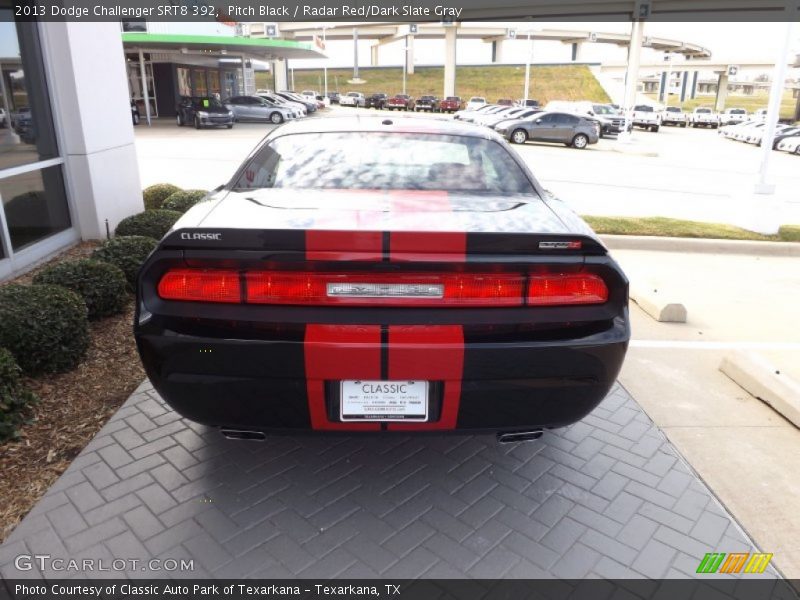 Pitch Black / Radar Red/Dark Slate Gray 2013 Dodge Challenger SRT8 392
