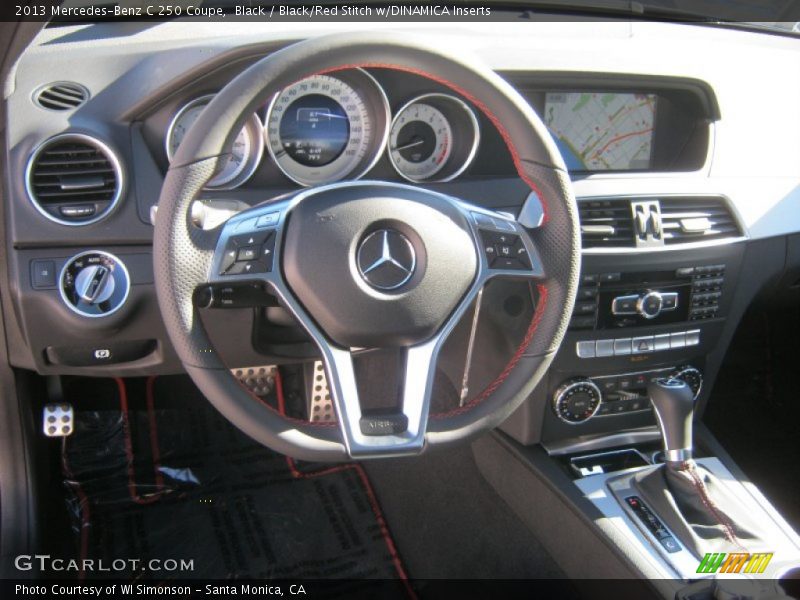 Black / Black/Red Stitch w/DINAMICA Inserts 2013 Mercedes-Benz C 250 Coupe