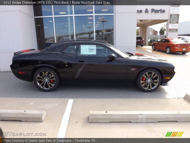 Pitch Black / Radar Red/Dark Slate Gray 2013 Dodge Challenger SRT8 392