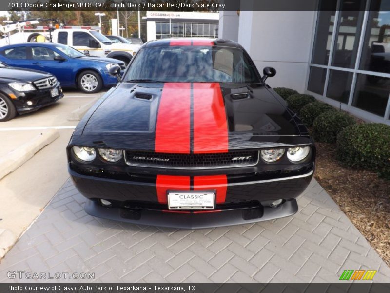 Pitch Black / Radar Red/Dark Slate Gray 2013 Dodge Challenger SRT8 392