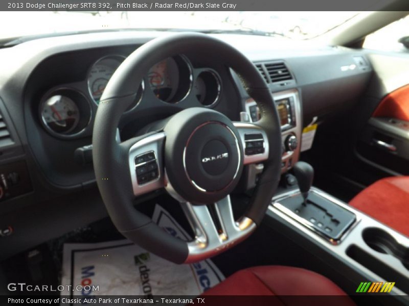Pitch Black / Radar Red/Dark Slate Gray 2013 Dodge Challenger SRT8 392