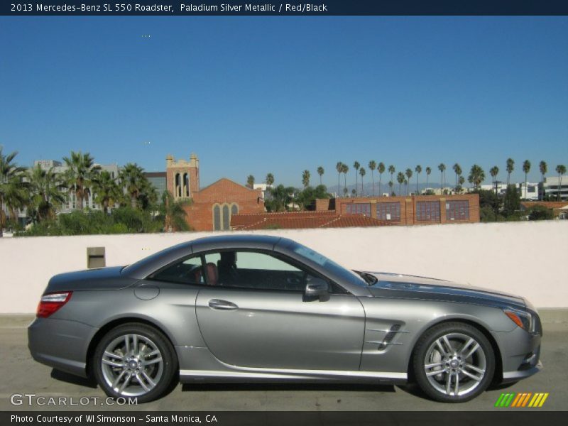Paladium Silver Metallic / Red/Black 2013 Mercedes-Benz SL 550 Roadster