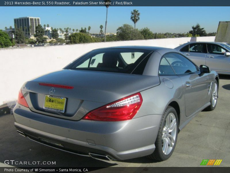 Paladium Silver Metallic / Red/Black 2013 Mercedes-Benz SL 550 Roadster