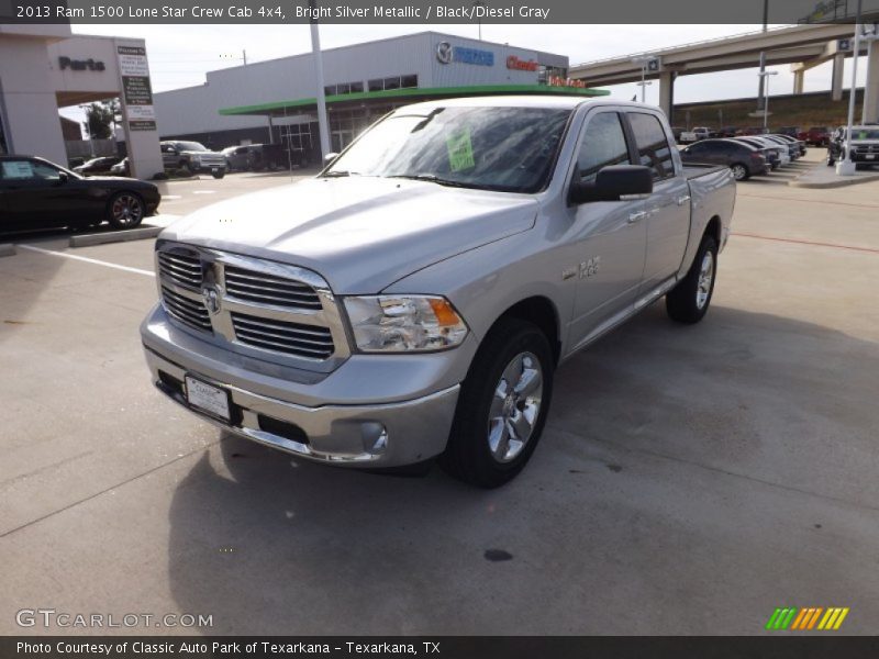 Bright Silver Metallic / Black/Diesel Gray 2013 Ram 1500 Lone Star Crew Cab 4x4