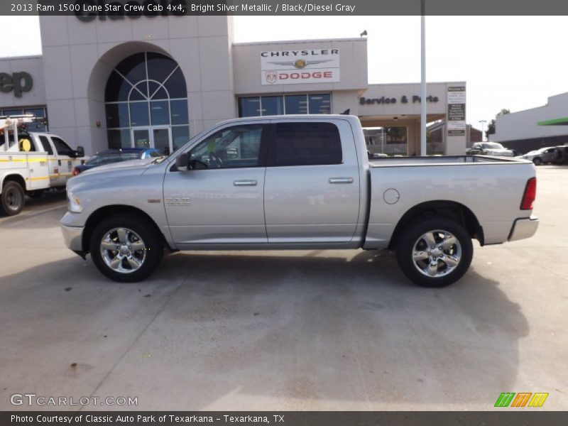Bright Silver Metallic / Black/Diesel Gray 2013 Ram 1500 Lone Star Crew Cab 4x4