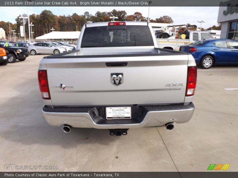 Bright Silver Metallic / Black/Diesel Gray 2013 Ram 1500 Lone Star Crew Cab 4x4