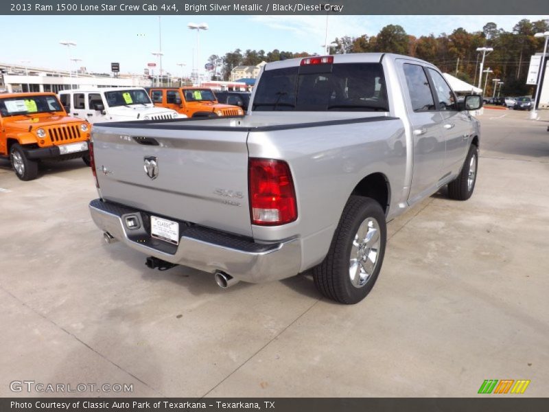 Bright Silver Metallic / Black/Diesel Gray 2013 Ram 1500 Lone Star Crew Cab 4x4