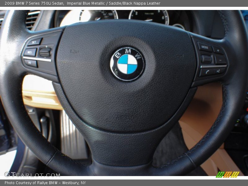 Imperial Blue Metallic / Saddle/Black Nappa Leather 2009 BMW 7 Series 750Li Sedan