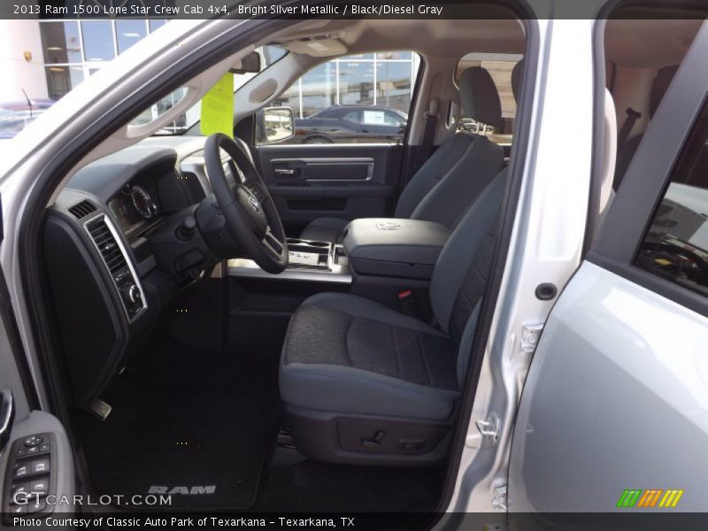 Bright Silver Metallic / Black/Diesel Gray 2013 Ram 1500 Lone Star Crew Cab 4x4