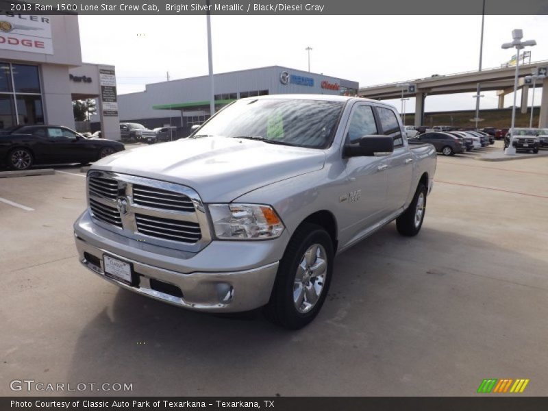 Bright Silver Metallic / Black/Diesel Gray 2013 Ram 1500 Lone Star Crew Cab