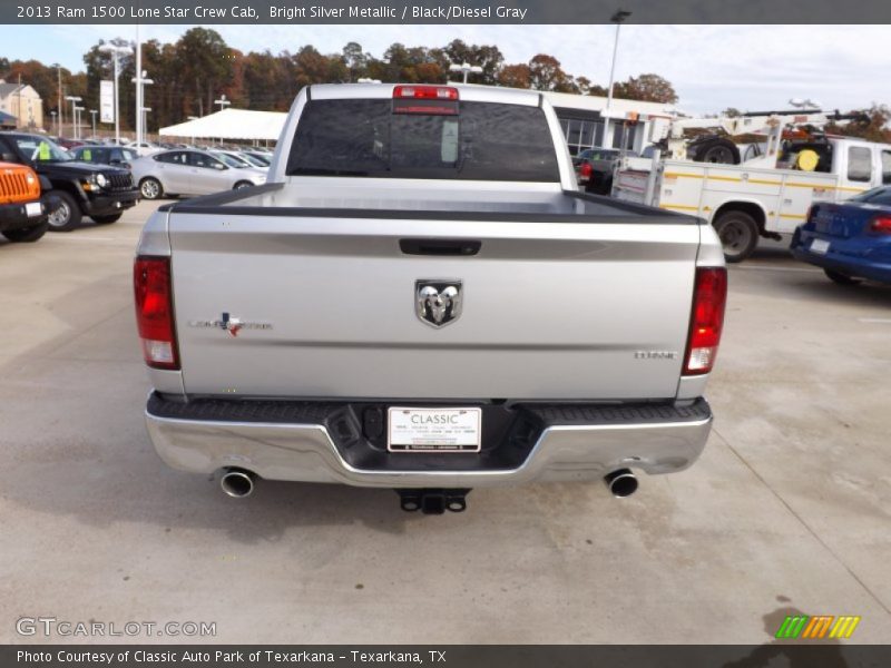 Bright Silver Metallic / Black/Diesel Gray 2013 Ram 1500 Lone Star Crew Cab