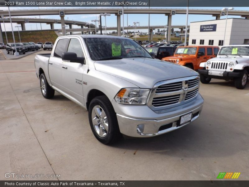 Bright Silver Metallic / Black/Diesel Gray 2013 Ram 1500 Lone Star Crew Cab