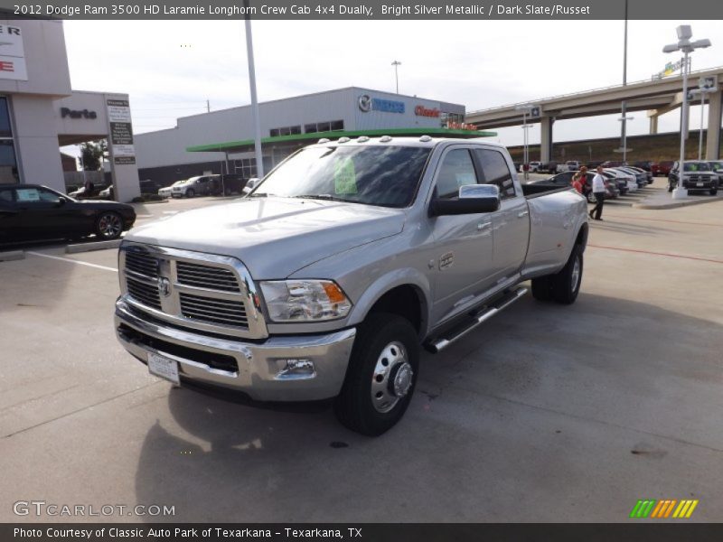Bright Silver Metallic / Dark Slate/Russet 2012 Dodge Ram 3500 HD Laramie Longhorn Crew Cab 4x4 Dually