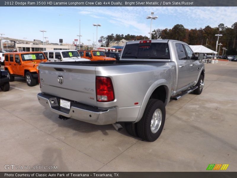 Bright Silver Metallic / Dark Slate/Russet 2012 Dodge Ram 3500 HD Laramie Longhorn Crew Cab 4x4 Dually
