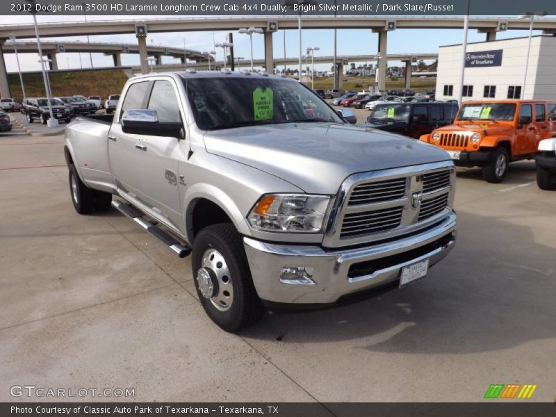 Front 3/4 View of 2012 Ram 3500 HD Laramie Longhorn Crew Cab 4x4 Dually