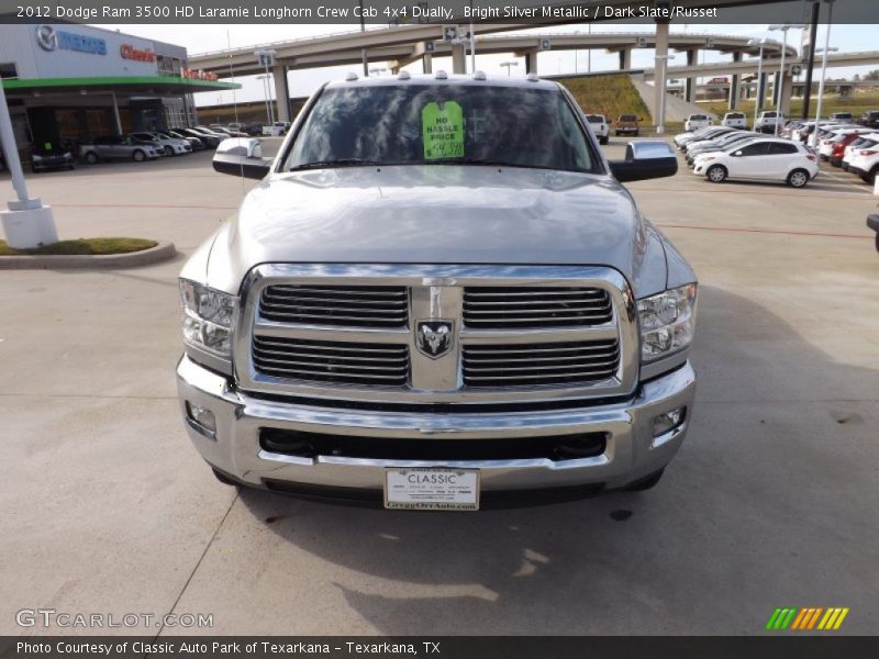 Bright Silver Metallic / Dark Slate/Russet 2012 Dodge Ram 3500 HD Laramie Longhorn Crew Cab 4x4 Dually