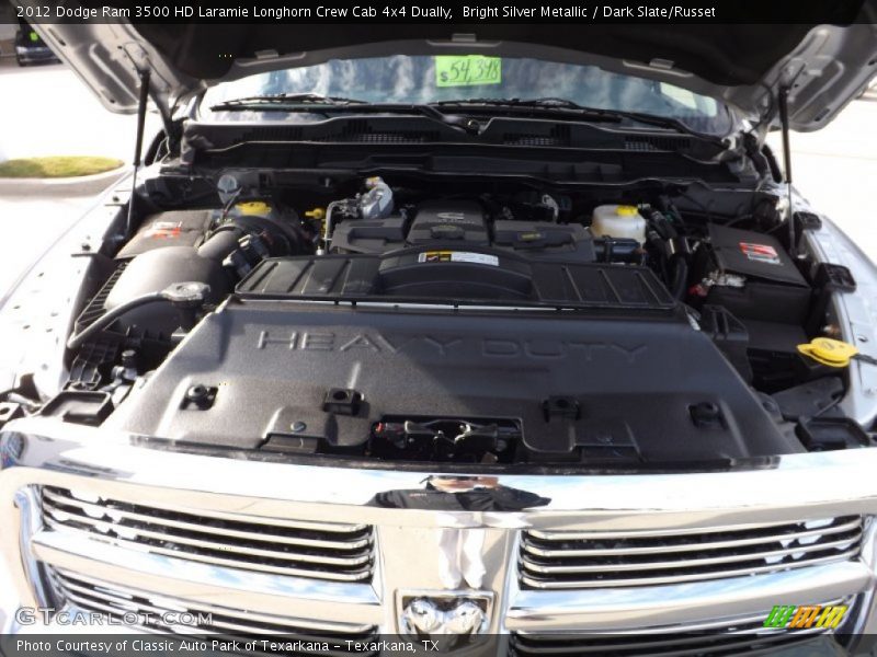Bright Silver Metallic / Dark Slate/Russet 2012 Dodge Ram 3500 HD Laramie Longhorn Crew Cab 4x4 Dually