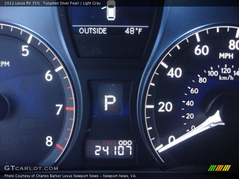 Tungsten Silver Pearl / Light Gray 2011 Lexus RX 350