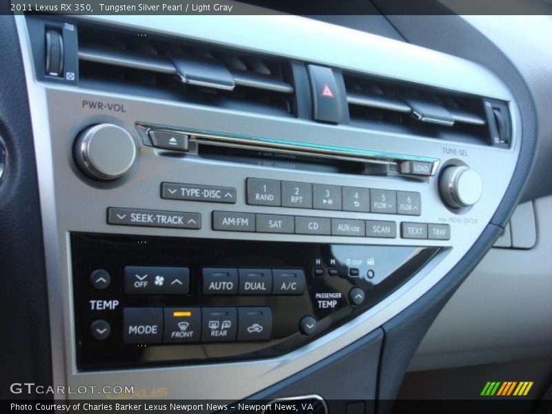 Tungsten Silver Pearl / Light Gray 2011 Lexus RX 350