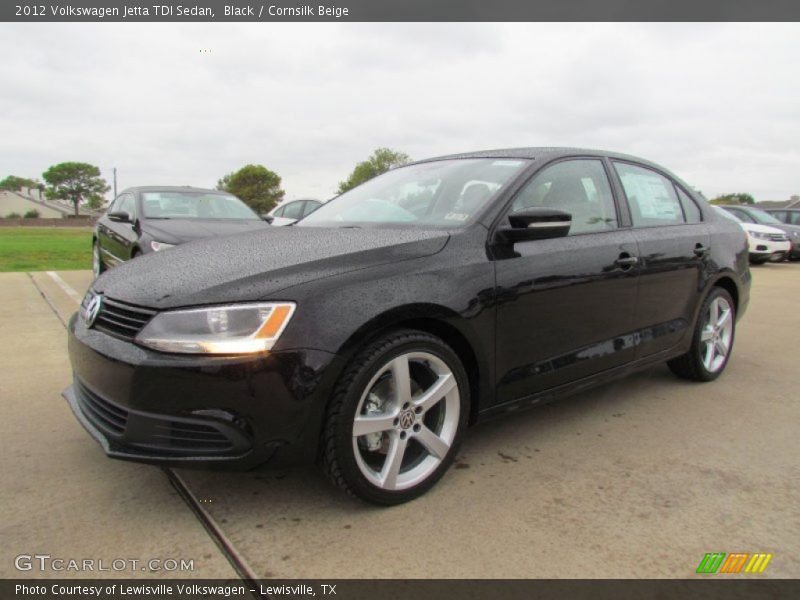 Black / Cornsilk Beige 2012 Volkswagen Jetta TDI Sedan