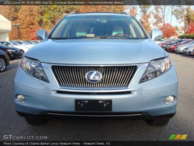 Cerulean Blue Metallic / Parchment/Brown Walnut 2010 Lexus RX 450h AWD Hybrid