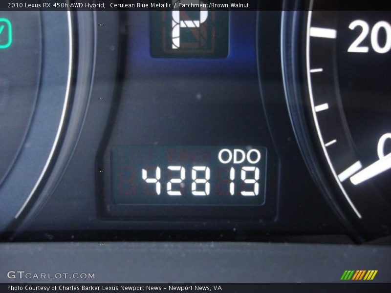 Cerulean Blue Metallic / Parchment/Brown Walnut 2010 Lexus RX 450h AWD Hybrid