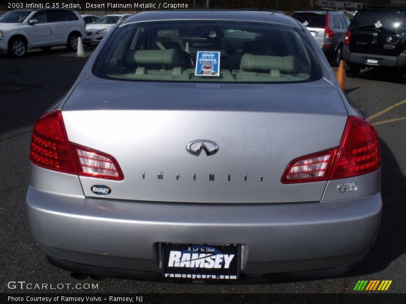 Desert Platinum Metallic / Graphite 2003 Infiniti G 35 Sedan