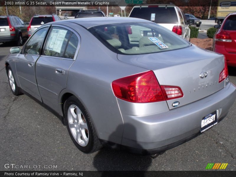 Desert Platinum Metallic / Graphite 2003 Infiniti G 35 Sedan
