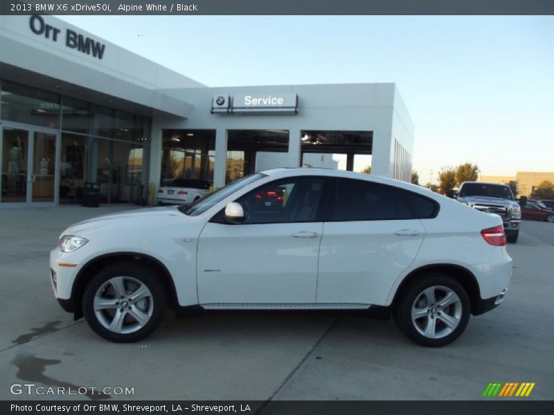 Alpine White / Black 2013 BMW X6 xDrive50i