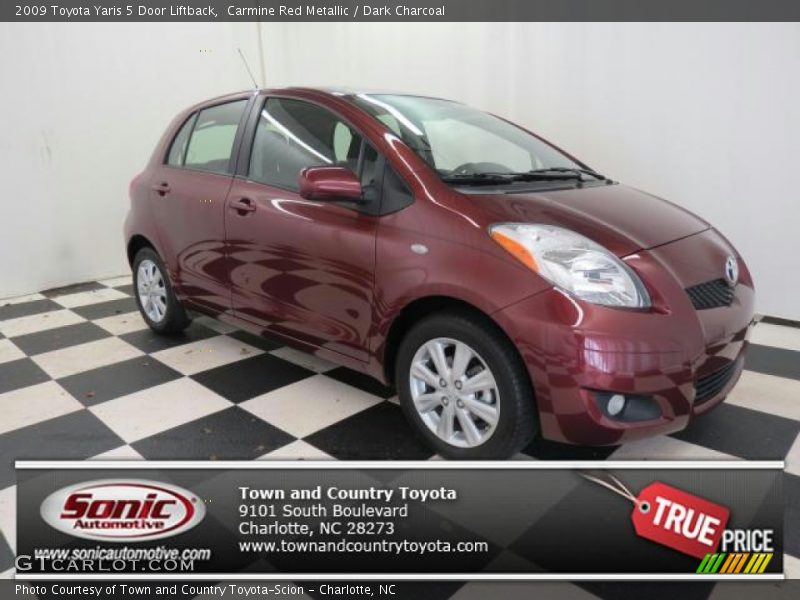 Carmine Red Metallic / Dark Charcoal 2009 Toyota Yaris 5 Door Liftback