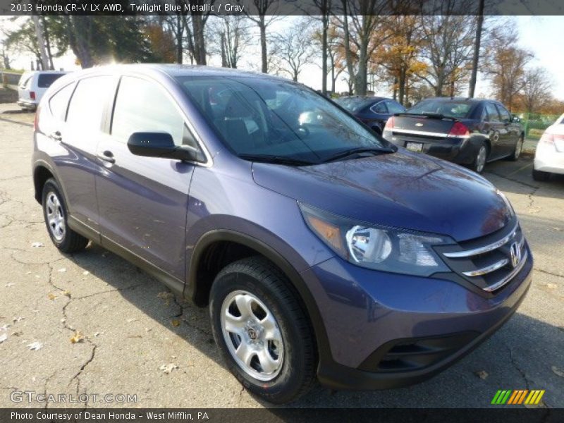 Twilight Blue Metallic / Gray 2013 Honda CR-V LX AWD
