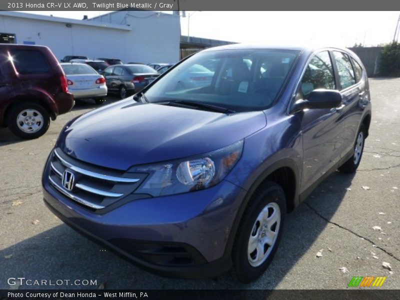 Twilight Blue Metallic / Gray 2013 Honda CR-V LX AWD