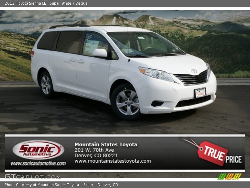 Super White / Bisque 2013 Toyota Sienna LE