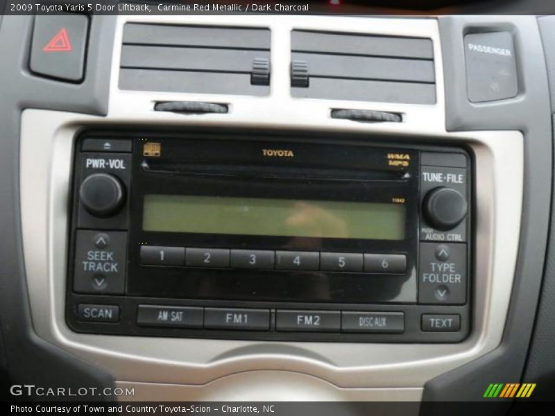 Carmine Red Metallic / Dark Charcoal 2009 Toyota Yaris 5 Door Liftback