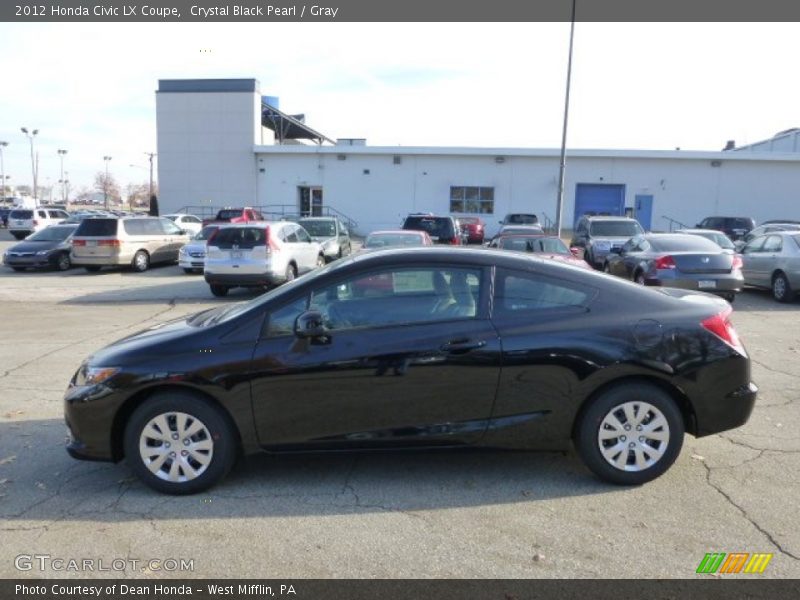 Crystal Black Pearl / Gray 2012 Honda Civic LX Coupe