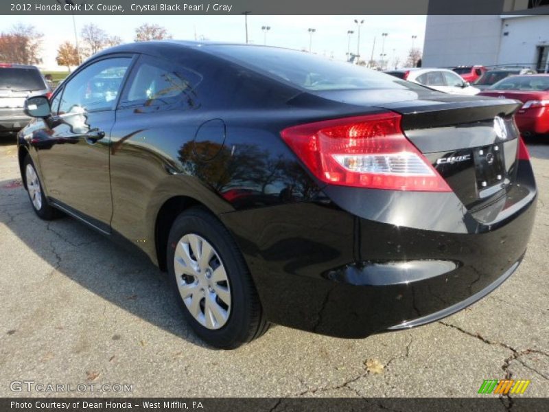 Crystal Black Pearl / Gray 2012 Honda Civic LX Coupe